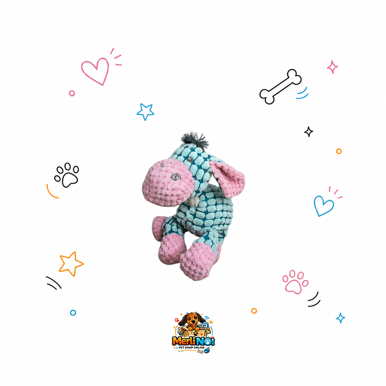 PELUCHE BURRO AZUL