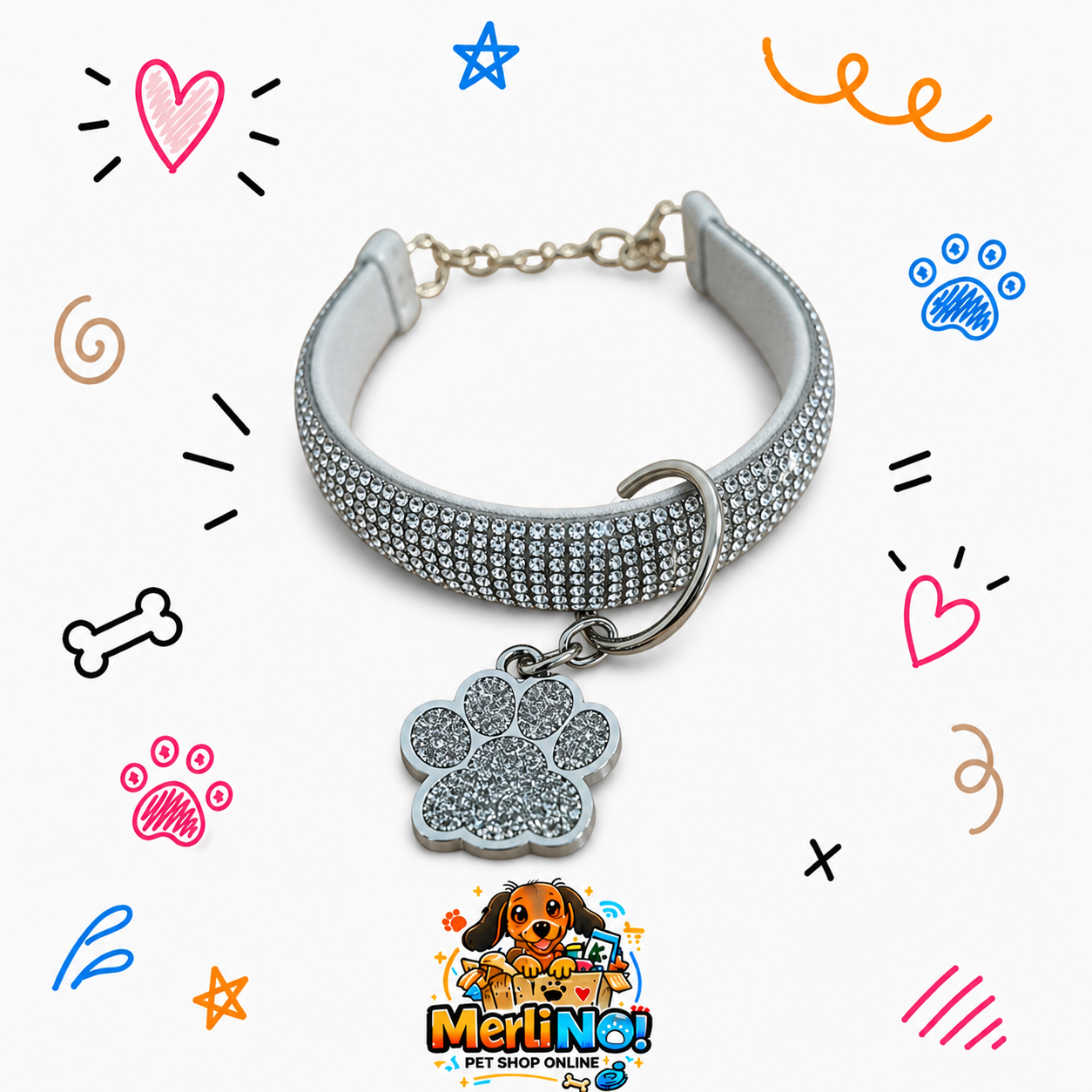 COLLAR CON DIAMENTE HUELLA SILVER