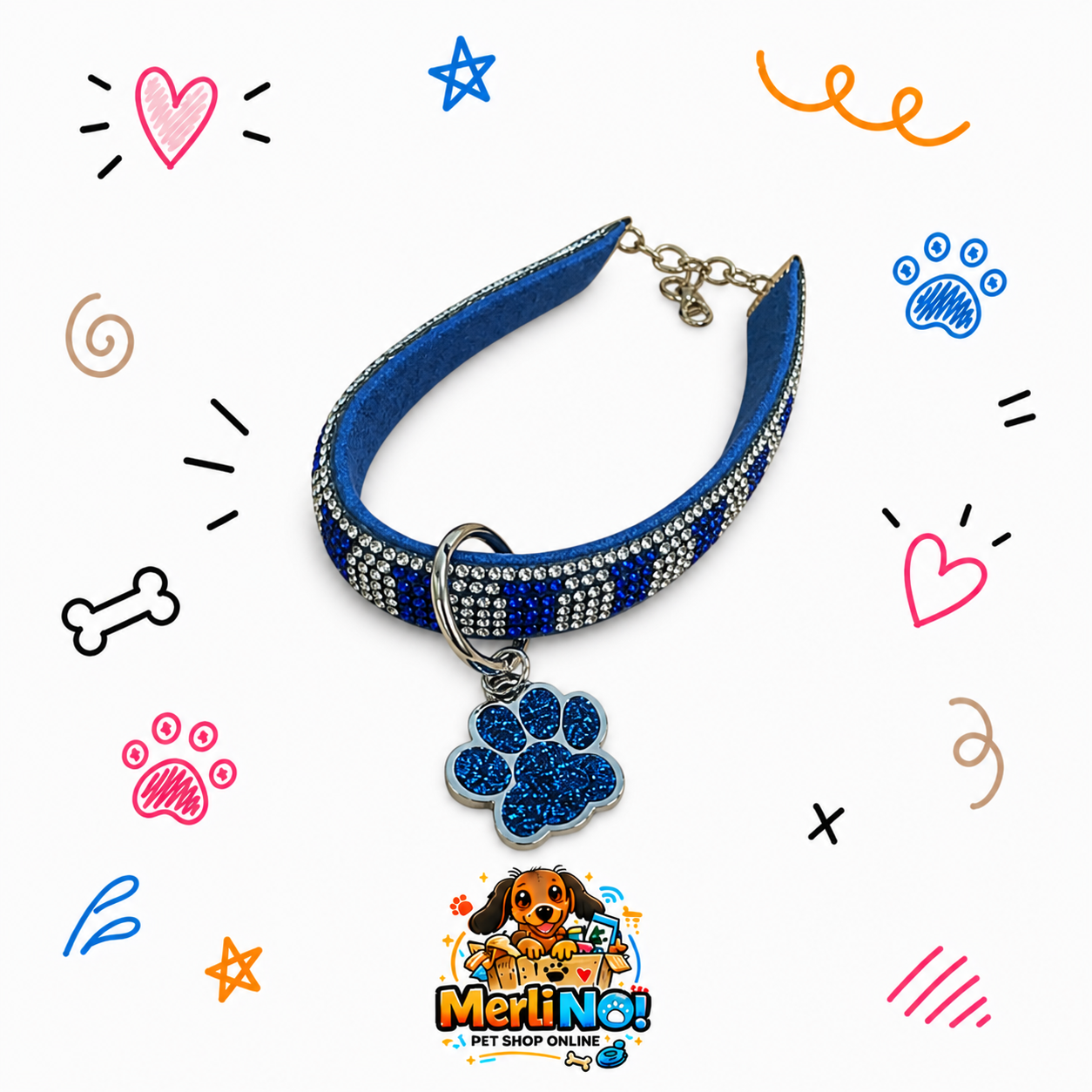 COLLAR DIAMANTE CON HUELLA BLUE